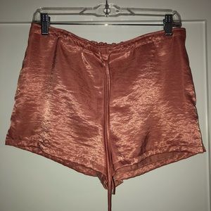 Urban Outfitters Blush Satin Shorts